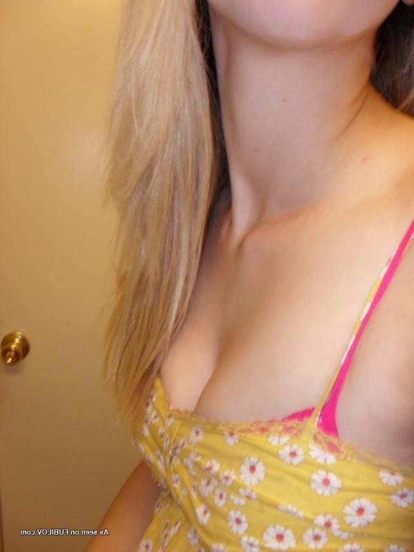10P Blonde teen cutie modeling her summer dress