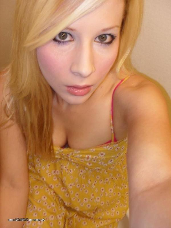 10P Blonde teen cutie modeling her summer dress