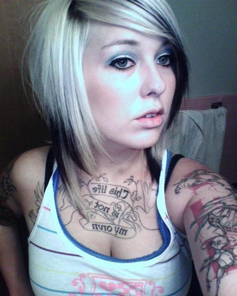 15P Blonde punk chicks self-shooting