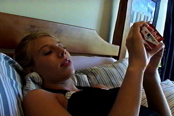 15P This blonde really loves to suck ... and not only on her cigarettes but on cocks