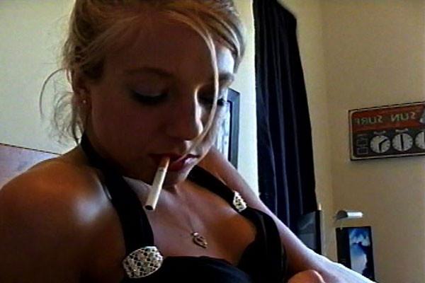 15P This blonde really loves to suck ... and not only on her cigarettes but on cocks