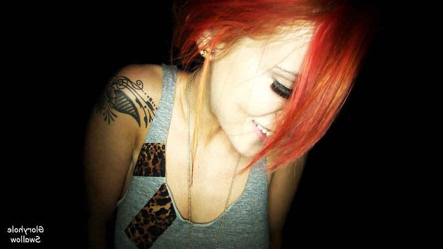 25P Neon Red Haired Punk Melissa First Time Gloryhole