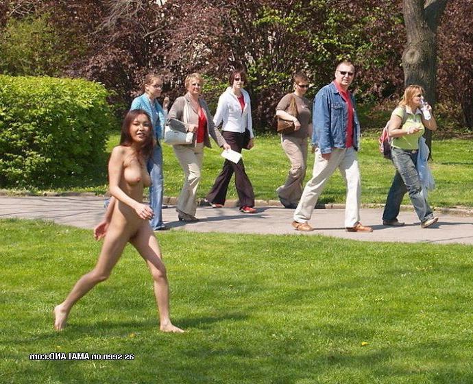 15P Eighteen year old Asian girlfriend takes a naked walk in public