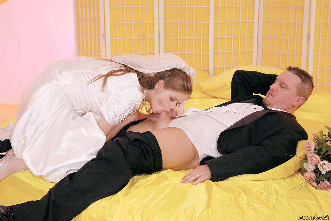 18P Sweety in stockings loses her ass cherry on her honeymoon
