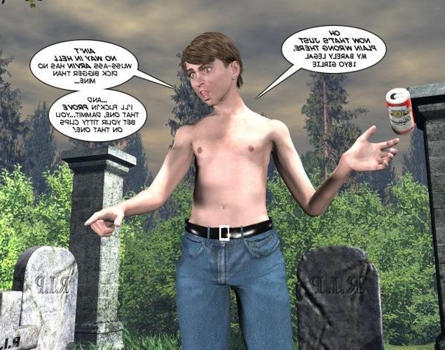 19P Teen couple on cemetery xxx 3D toon comics
