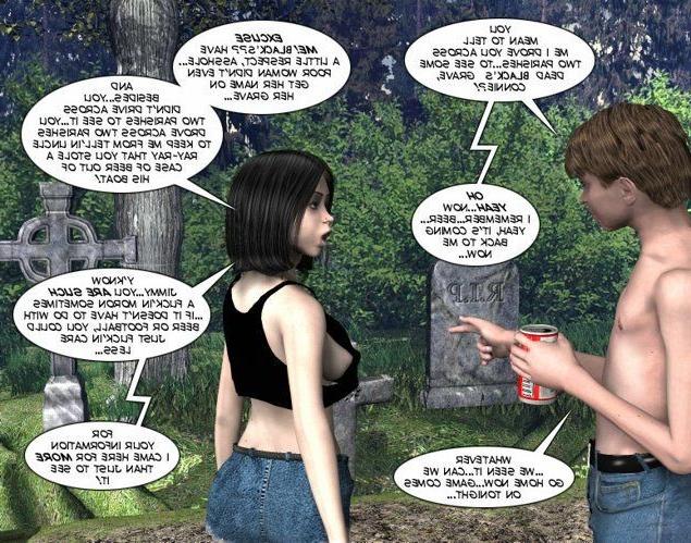 19P Teen couple on cemetery xxx 3D toon comics