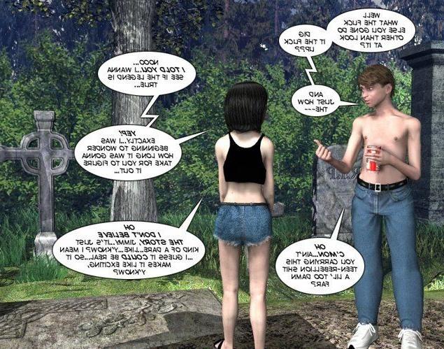 19P Teen couple on cemetery xxx 3D toon comics