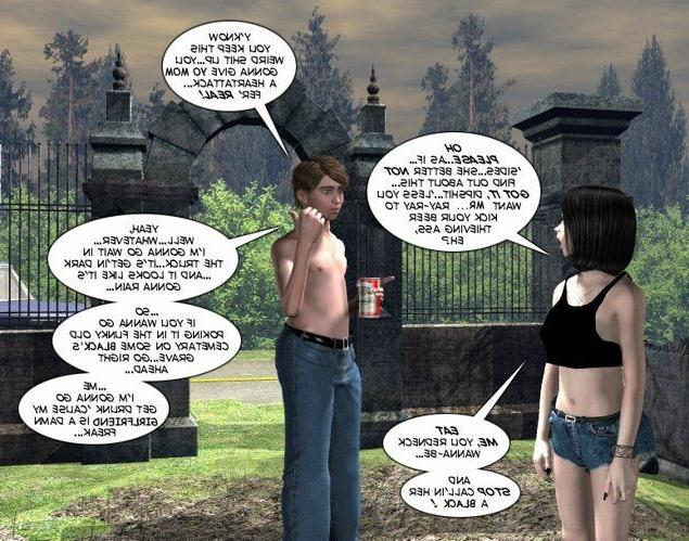 19P Teen couple on cemetery xxx 3D toon comics