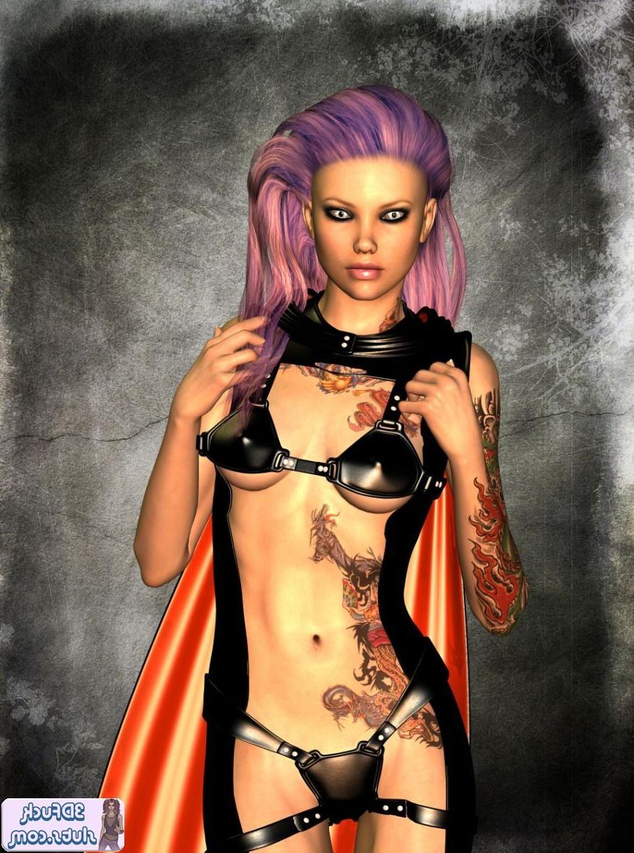 16P Tattooed punk toon in a cape