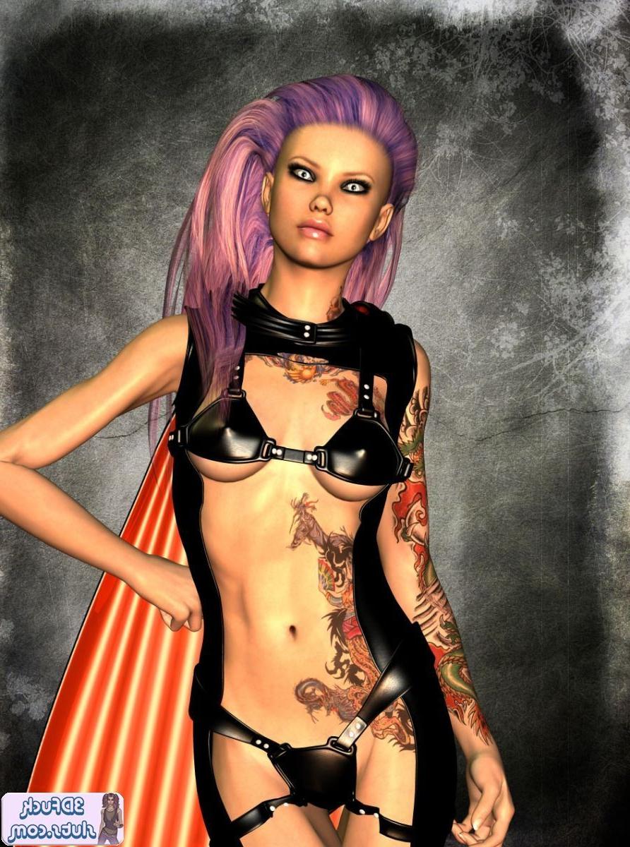 16P Tattooed punk toon in a cape