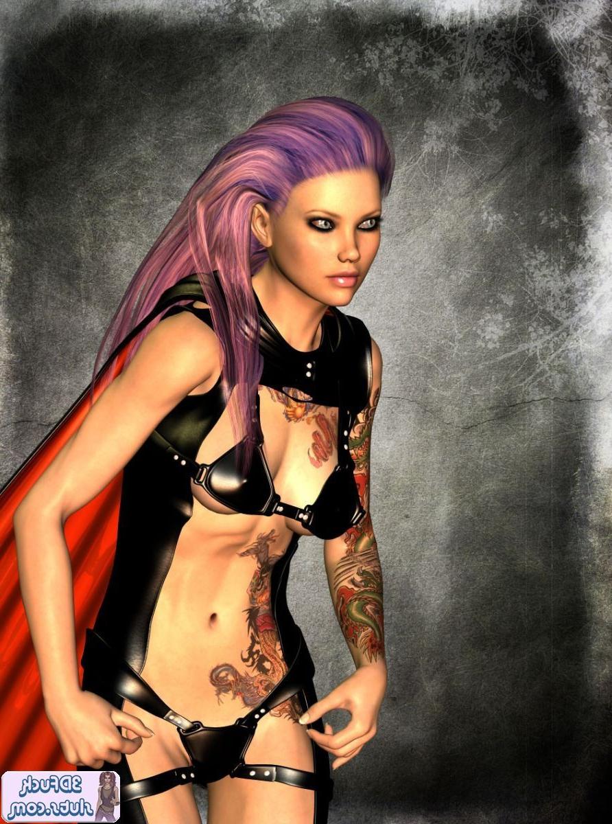 16P Tattooed punk toon in a cape
