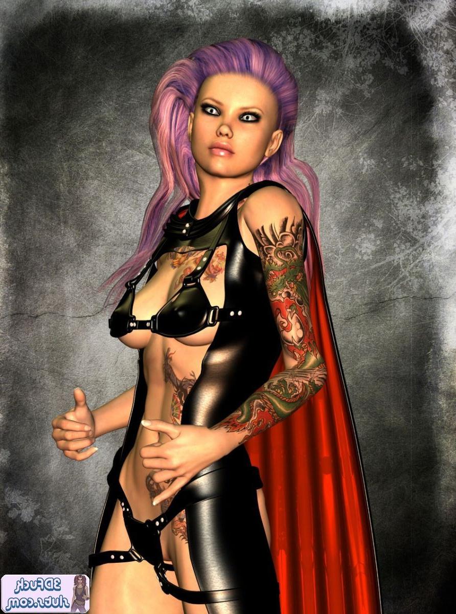 16P Tattooed punk toon in a cape