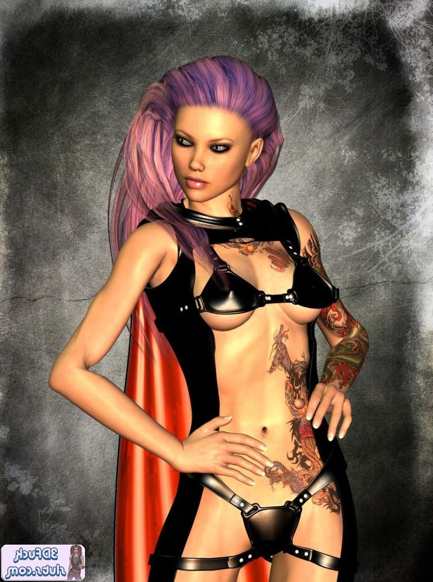 16P Tattooed punk toon in a cape