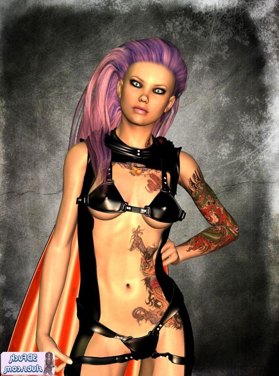 16P Tattooed punk toon in a cape