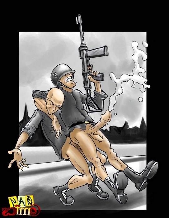 12P Horny queer soldiers screwing each other on the battle field
