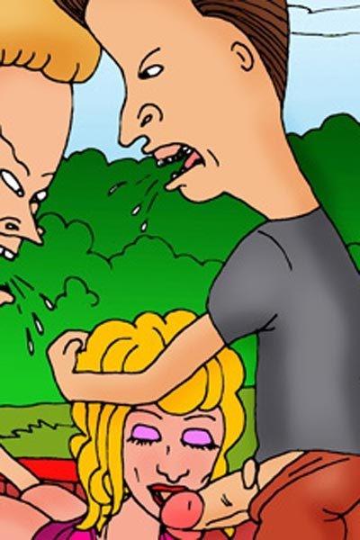 12P Daria runs her tongue on Beavis and gets load