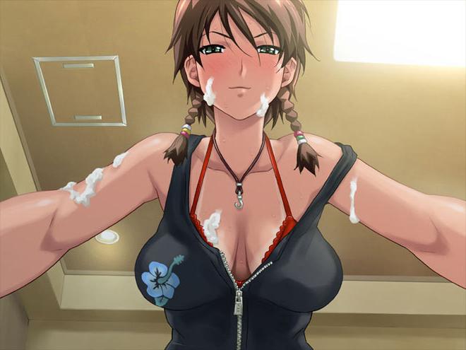 9P Messy Hilda gets naked and takes jizz