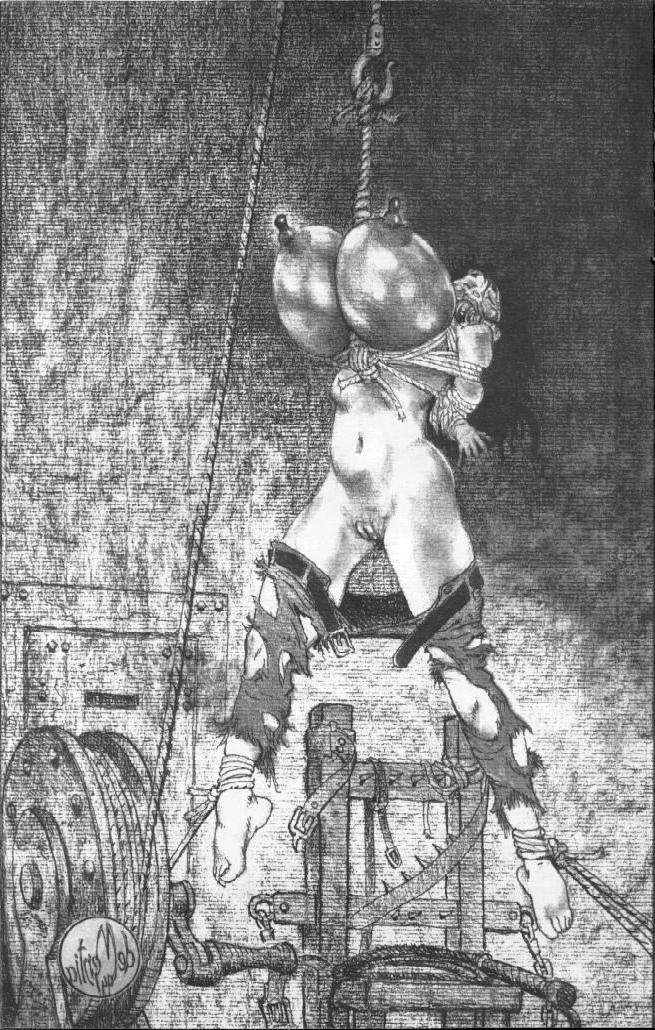15P bizarre female contortion bondage artwork and fetish drawing