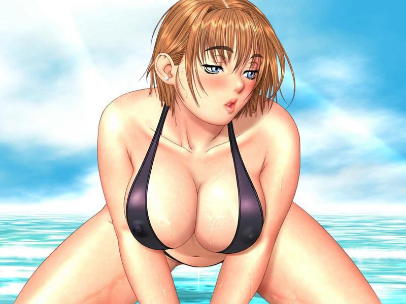 19P Raunchy 70s teen hentai girls modeling swimsuits topless
