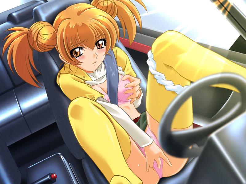 20P Horny hentai female drivers love playing with their big titties
