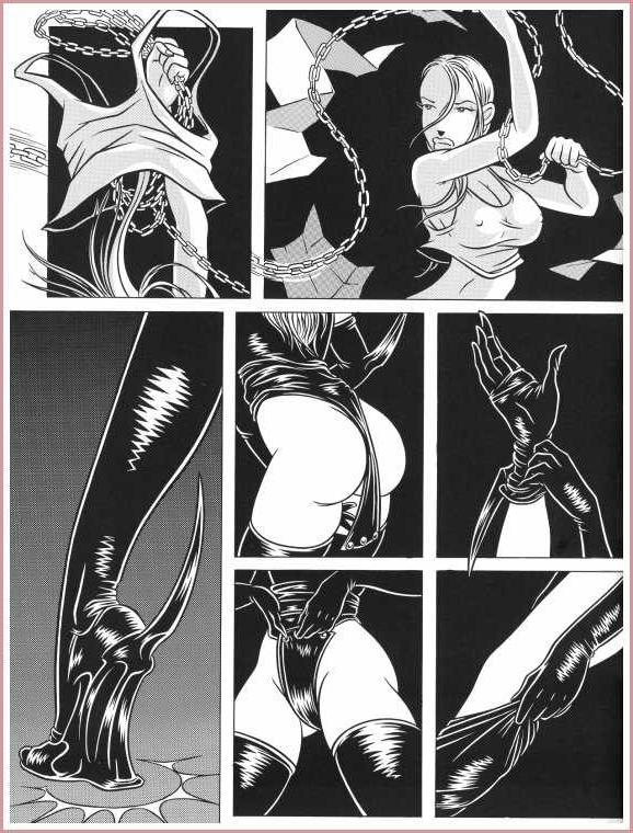 15P weird latex and leather bondage comic