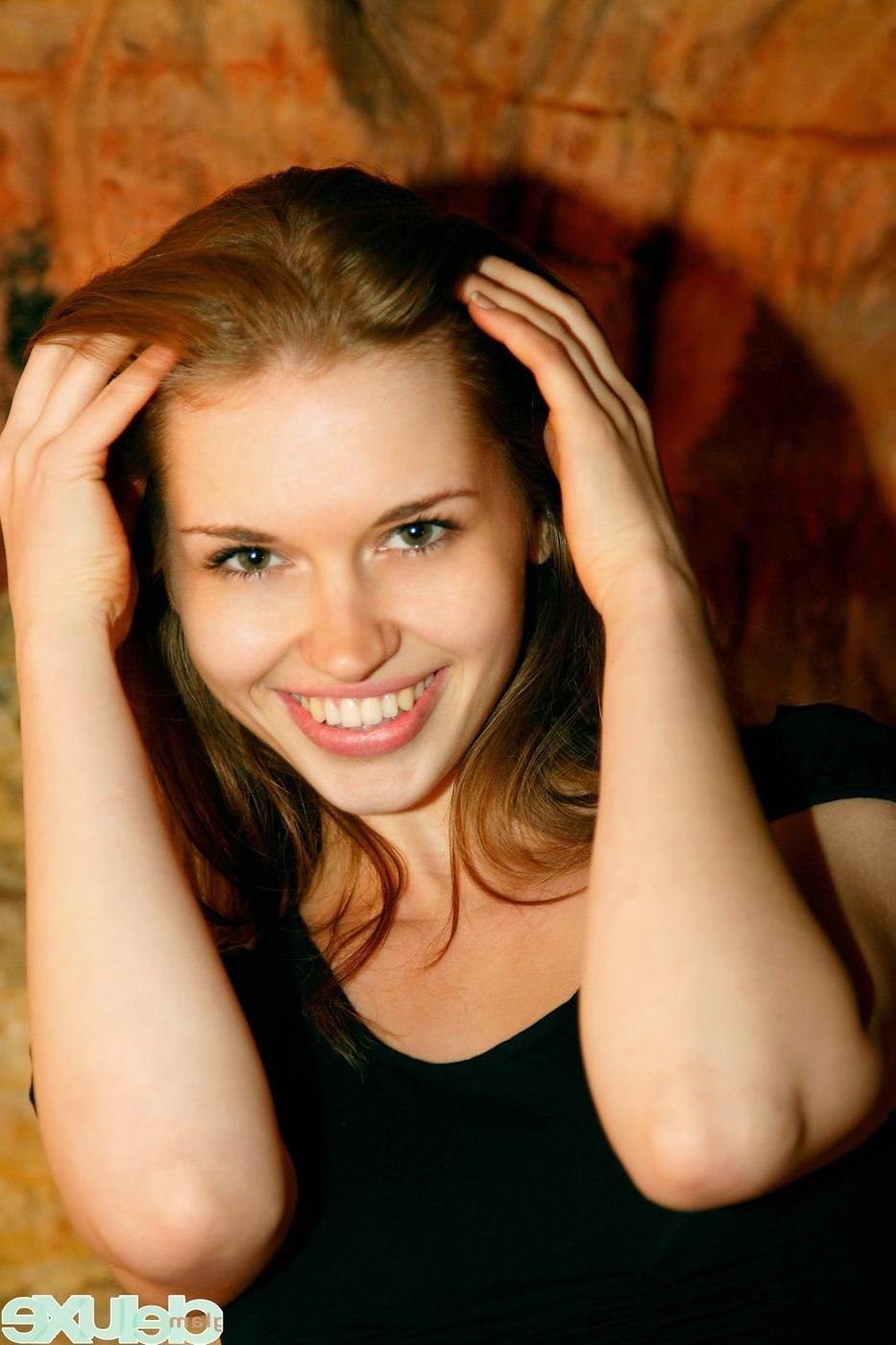 16P Beautiful teen model in cave