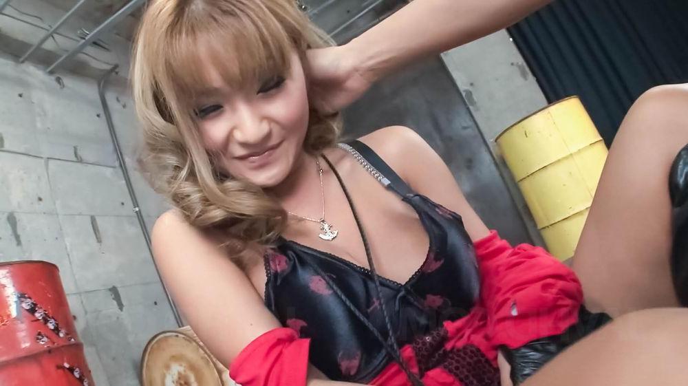 15P Kurea Mutou Asian with juicy ass cheeks gets dick between jugs 