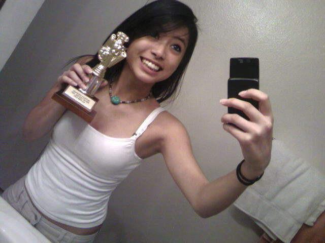 13P Really cute Asian teen having fun and taking mirror pics