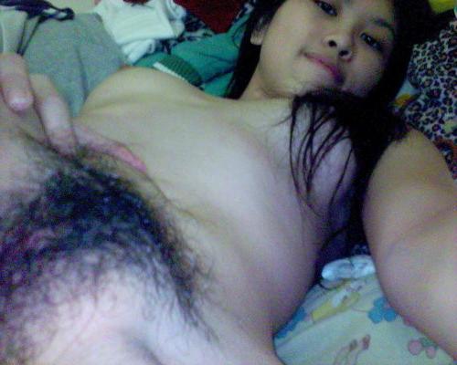 14P Asian honey with cute panties shows off pussy