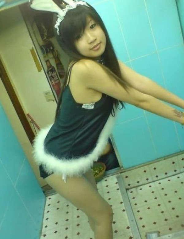 14P Asian teen with glasses shows off her naked sexy body