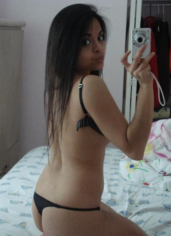 16P Cute mixed race Asian teen taking selfpics