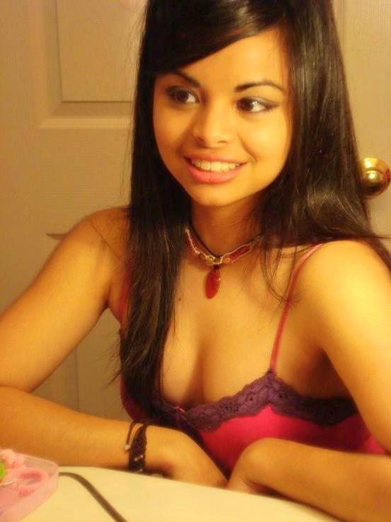 16P Cute mixed race Asian teen taking selfpics