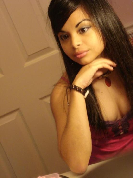 16P Cute mixed race Asian teen taking selfpics