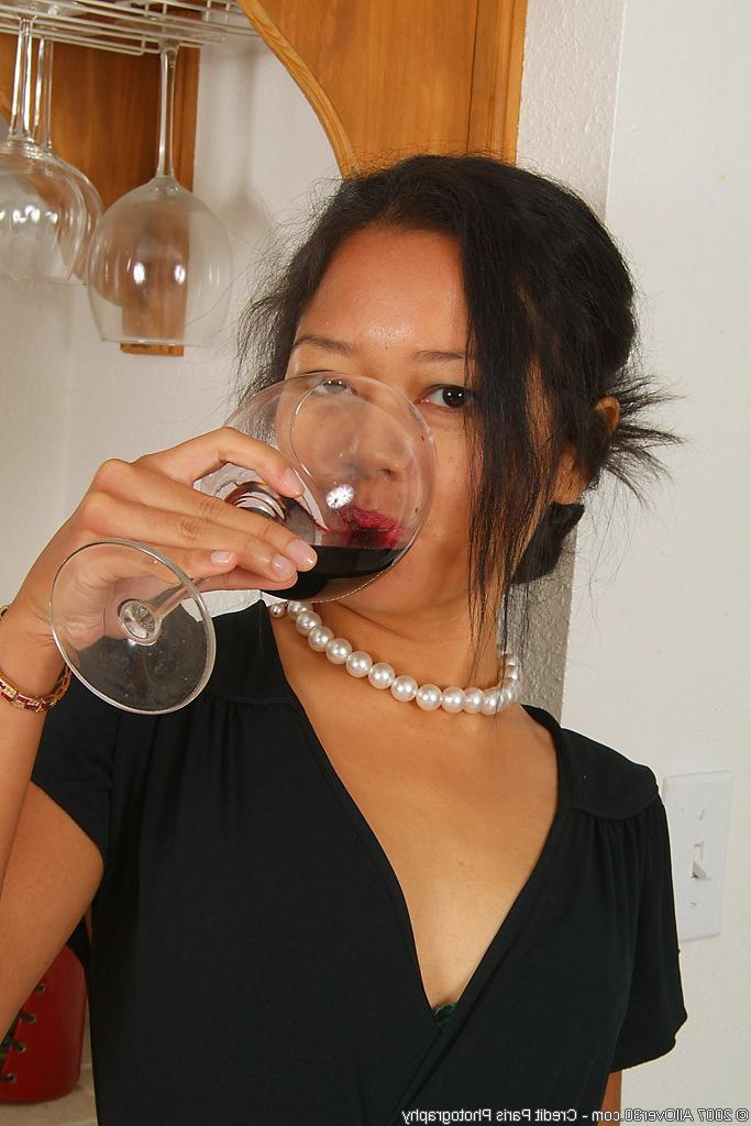 16P drunken asian mature broad tanked on wine gets naked
