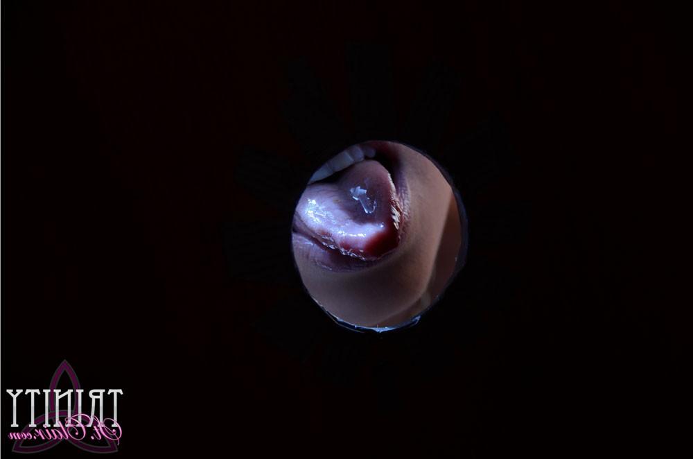 15P Trinity St Clair sucking cock in a gloryhole