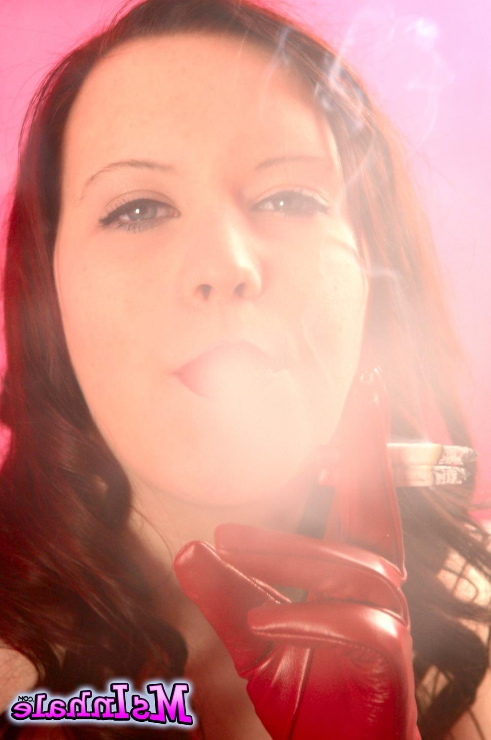 15P MsInhale wears red lipstick and leather gloves 