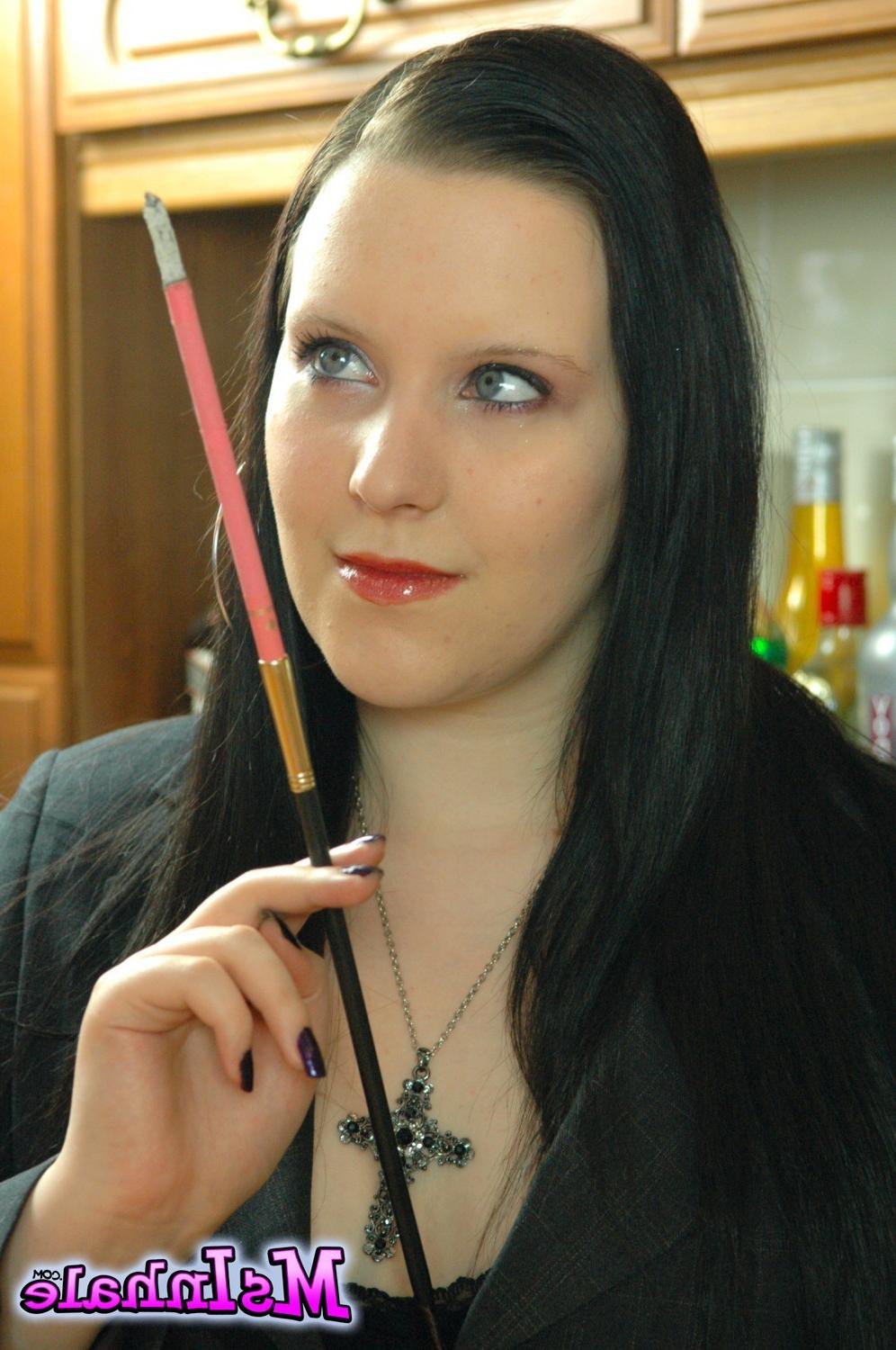 15P Kinky smoking fetish babe MsInhale smoking a pink cigarette