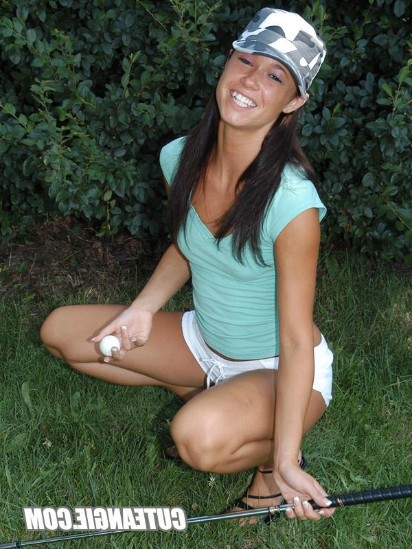 16P brunette cutie teasing