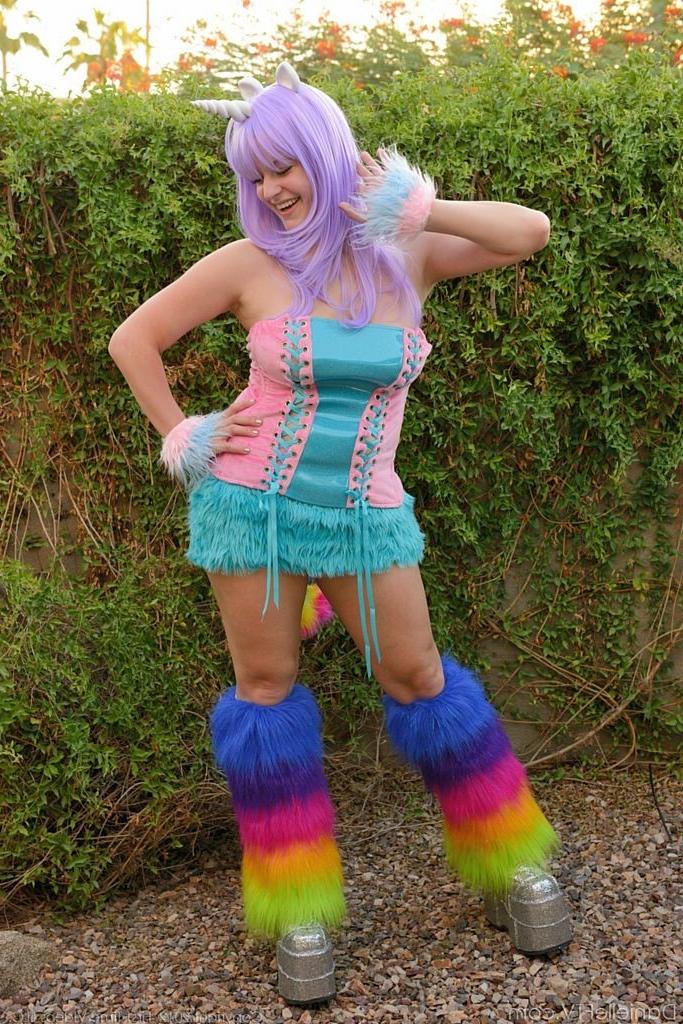 15P Halloween cosplay as the furry and busty unicorn girl