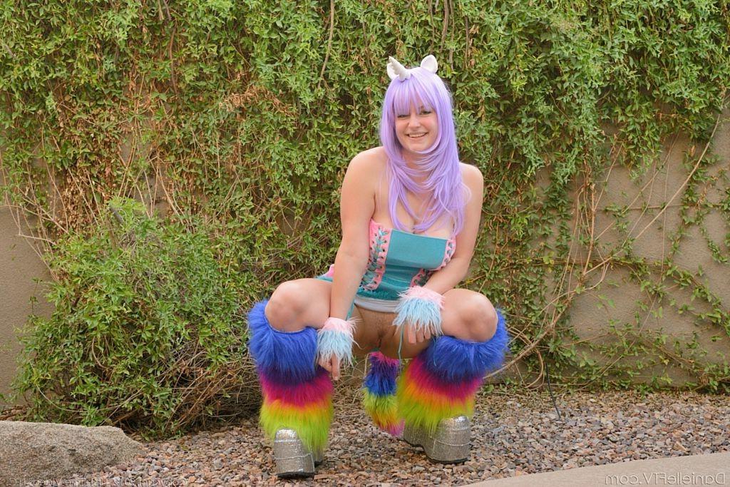 15P Halloween cosplay as the furry and busty unicorn girl