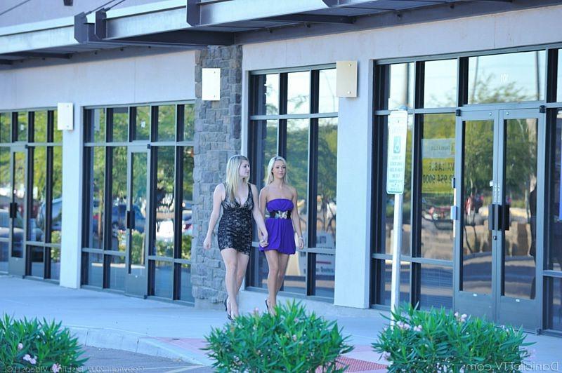 15P Sexy blonde girls fool around in public and at home