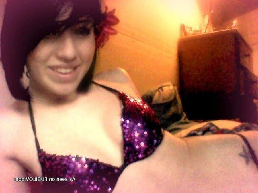 9P Collection of a sexy kinky babe flashing her perky tits