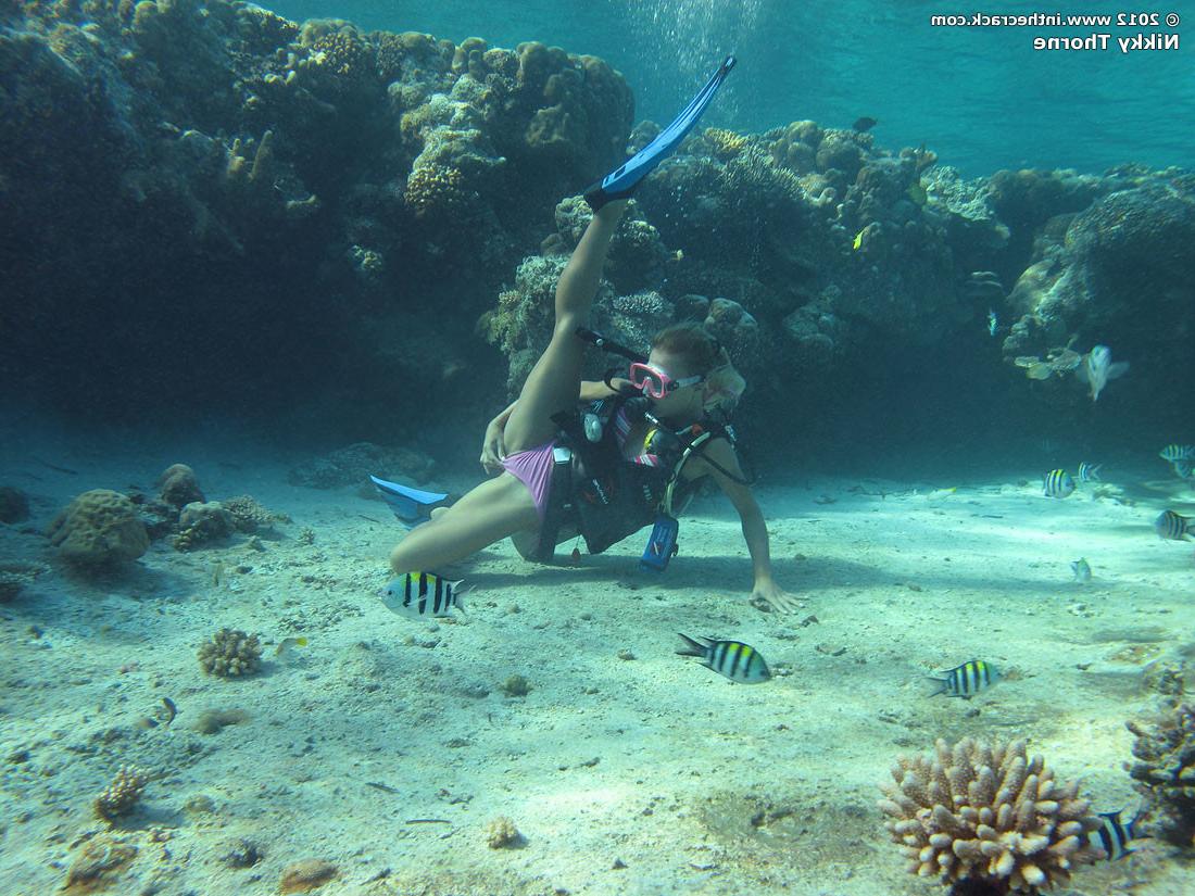 15P Nikky Thorne spreading pussy and scuba diving