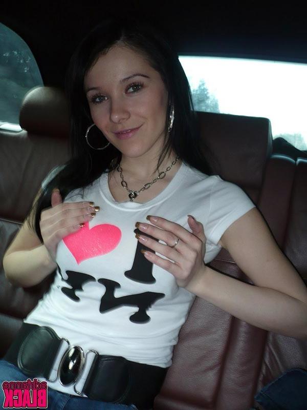 16P Busty NY tourist Adrianne Black strips down in the back seat
