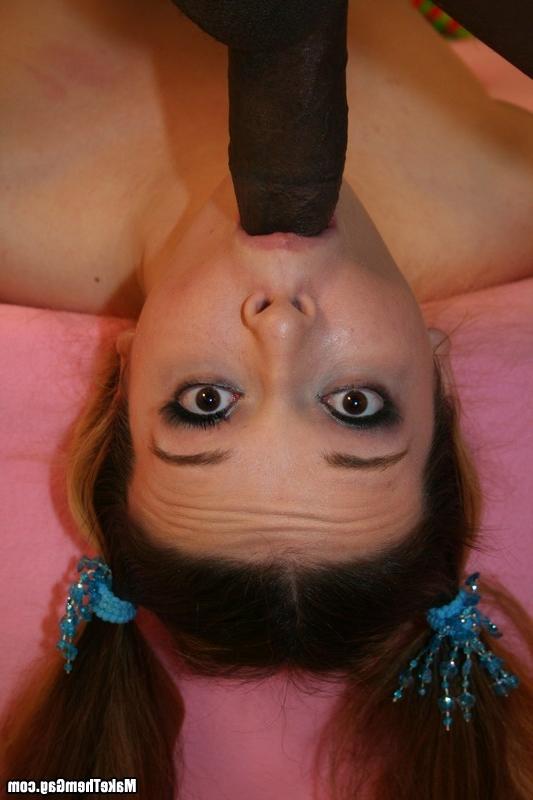 15P Cute white teen sucking on a big black cock