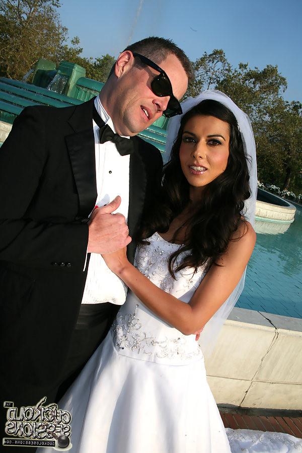 18P Hot Bride Lou Charmelle goes black in front of her Husband