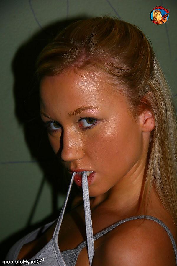 18P Madison Scott sucking off a massive black cock at a glory hole