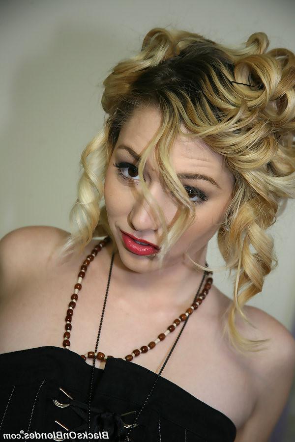 18P lovely blonde teen does sensual blowjob on a big black shaft
