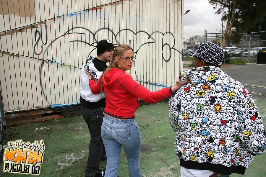 18P Lusty MILF rides a massive black cock in front of her own son