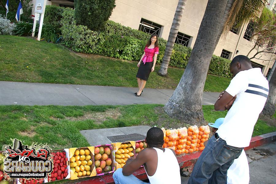18P Hot MILF Syren DeMer gets gangbanged by three hung black guys